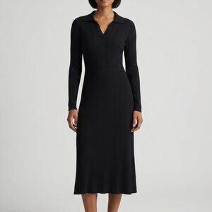 NWOT Lands' End Fine Gauge Collared Ribbed Long Sleeve Sweater Dress Size S